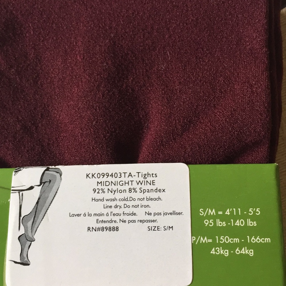 Kate Spade Midnight Wine tights - Picture 3 of 4
